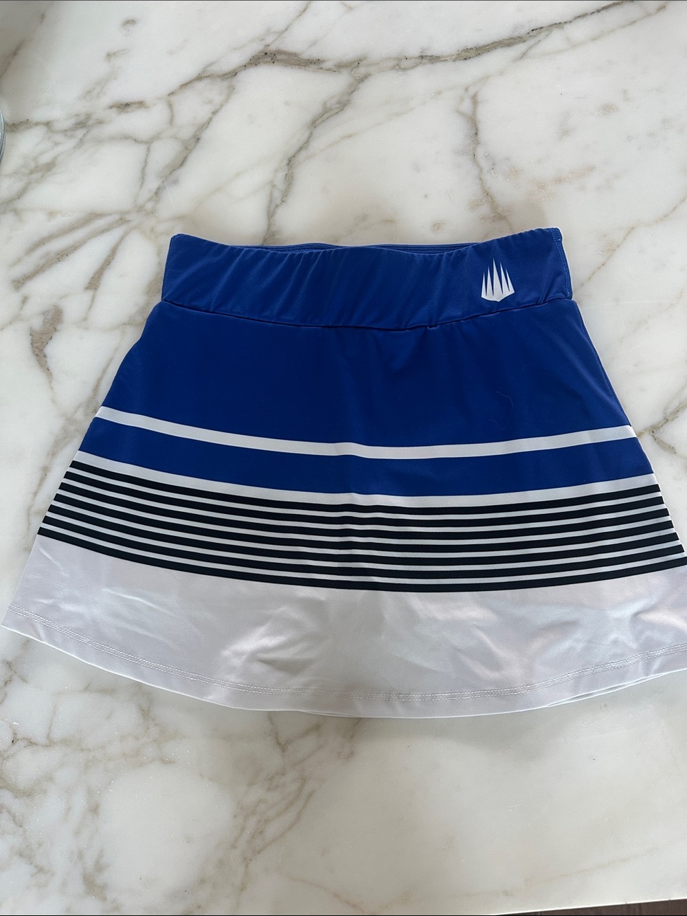 IMG TENNIS SKIRT Athletic Blue and White Striped Tennis Skirt
